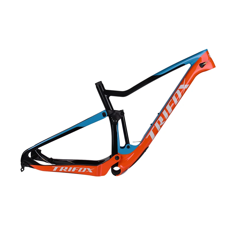 TRIFOX полностью подвесная рама MTB 29er Cadre Carbone T800 рама для горного велосипеда 148*12 мм - Цвет: Orange