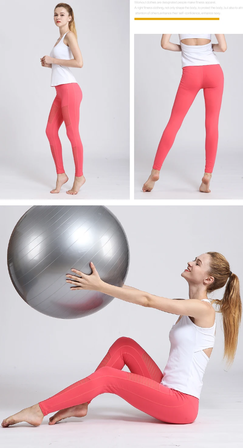 Sexy Slim New Yoga Pants Women High Waist Fitness Yoga Sport Leggings Mesh Tights Running Jogging Trouser Plus Size XL 3 Colors (11)