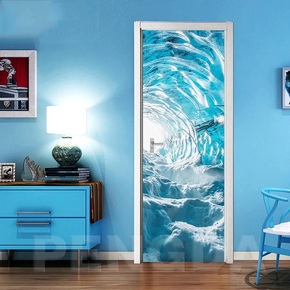 Self Adhesive Home Decor Flamingo Gull Landscape Poster 3D Bedroom Door Sticker Environmental Protection Print Waterproof Art