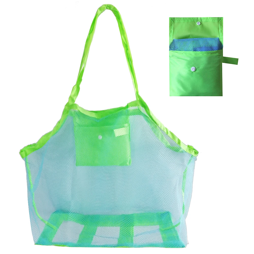 Foldable Portable Beach Bag Kids Children Mesh Storage Bag Outdoor Beach Park Swimming Toys Towel Clothes Organizer Swimming Bag