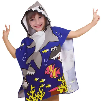 

Battilo Toddler Hooded Beach Bath Towel-Microfiber Soft Swim Pool Coverup Poncho Cape for Kids Children, 2-10 Years Old Bathrobe