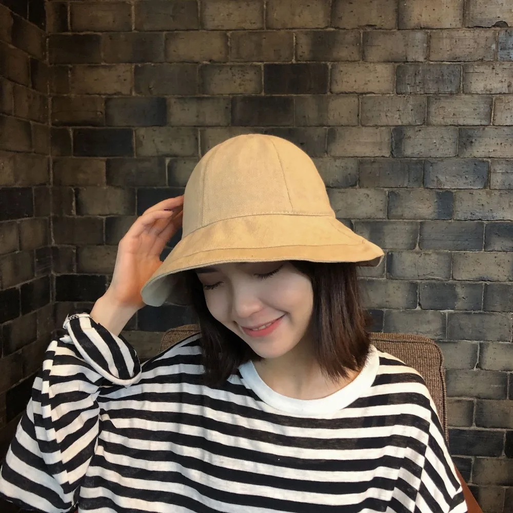 Шляпа женская новая Рыбацкая шляпа Корейская версия простая раковина шляпа купол открытый зонт можно сложить ведро шляпа бини