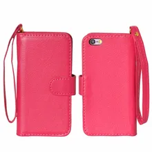 Fashion 2in1 men women Wallet money clip iphone wallet for Iphone 6/6s 4.7 plus5.5 Flip PU Leather iphone Case With wrist strap