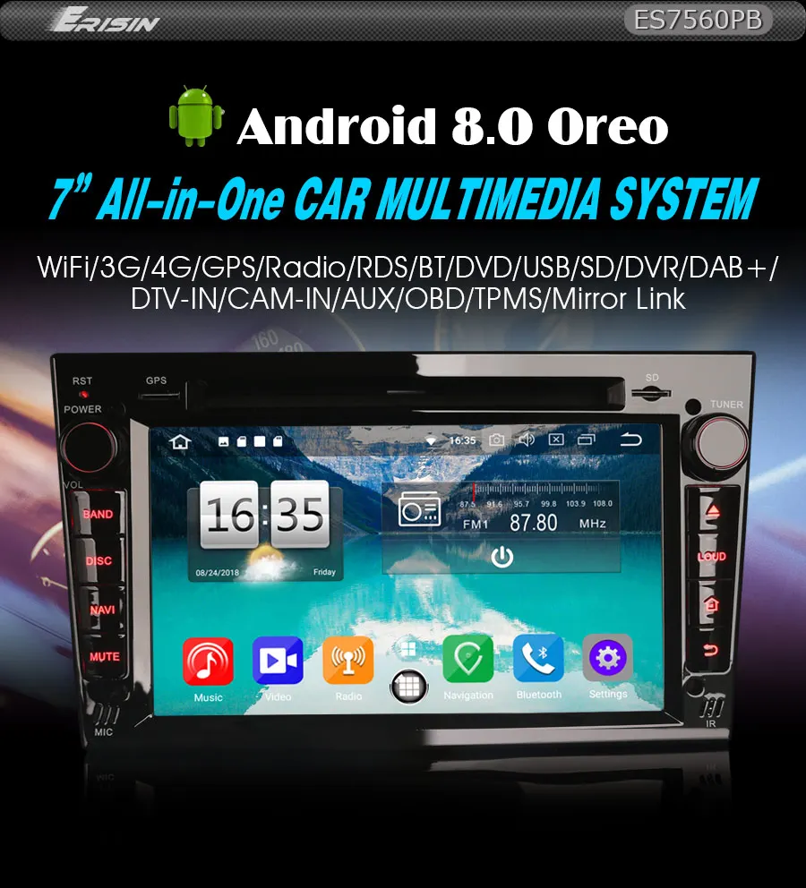 Perfect Erisin ES7560PB 7" Android 8.0 car dvd Octa core DAB+ TPMS OBD BT 4G For Opel Vauxhall Vectra Astra Corsa 0 Perfect Erisin ES7560PB 7" Android 8.0 car dvd Octa core DAB+ TPMS OBD BT 4G For Opel Vauxhall Vectra Astra Corsa 0