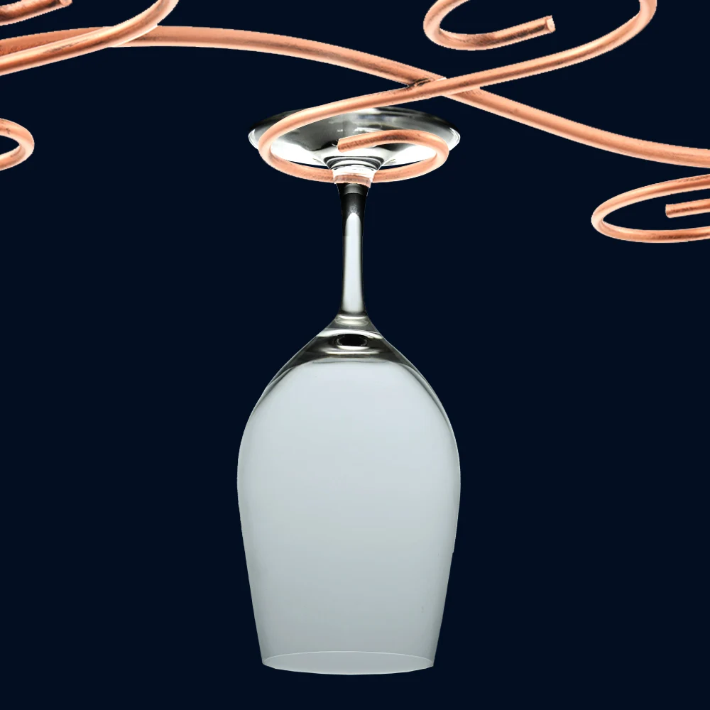 Hoomall Wall Mount 8 Wine Glass Rack Hanging Drinking Glasses Stemware