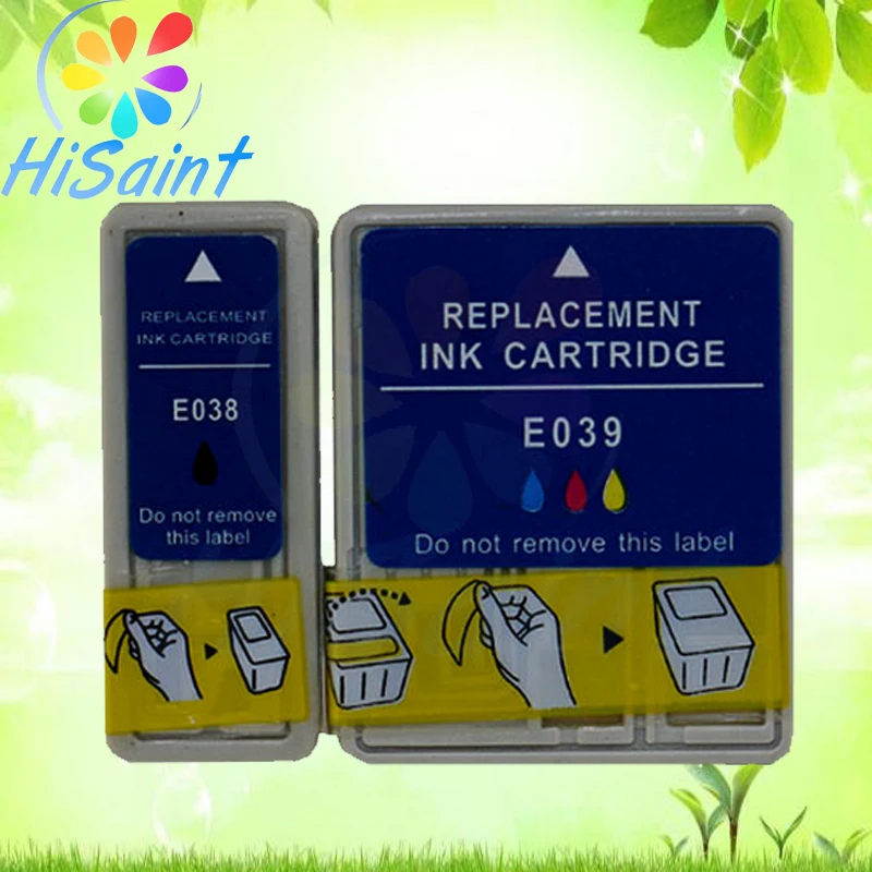 hisaint 2PCS T038 T039 with chip compatible inkjet Ink cartridges for