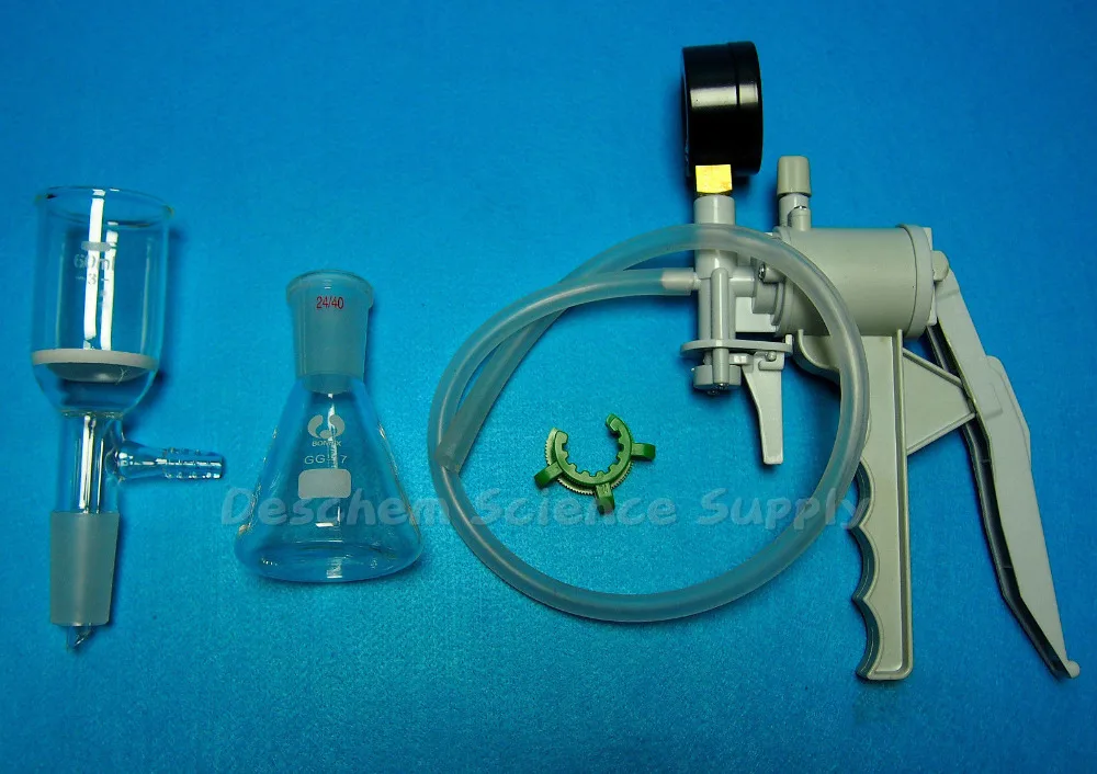 100 мл, 24/40, набор фильтрации стекла, колба Erlenmeyer& фильтр воронка W/вакуумный насос