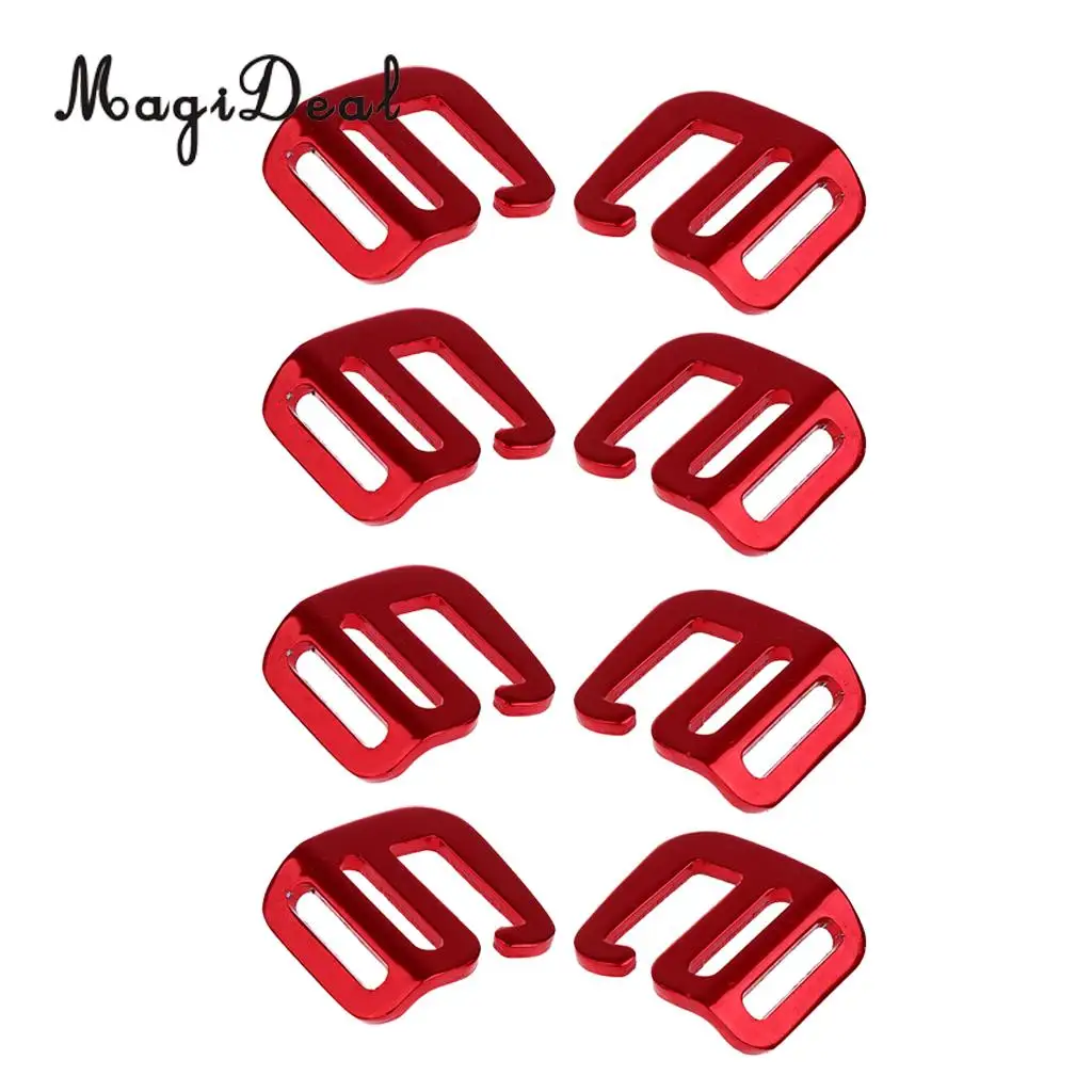 MagiDeal 8 Pcs 1 inch G Hook Outdoor Webbing Buckle for Backpack Strap 25mm Red