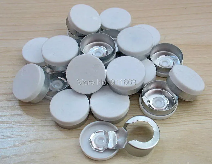 20mm white color flip off caps with arrow outside of the caps