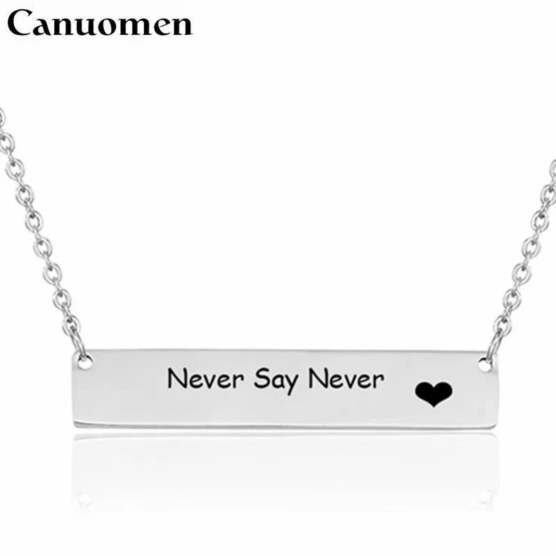 Женское колье чокер из нержавеющей стали Canuomen ожерелье с подвеской Nevrer Say