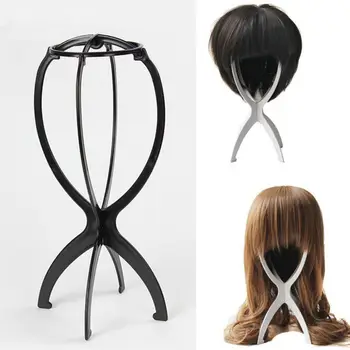 

4 colors Ajustable Wig Stands Plastic Hat Display Head Holders Mannequin Head/Stand Portable Folding Wig Stand Black Pink