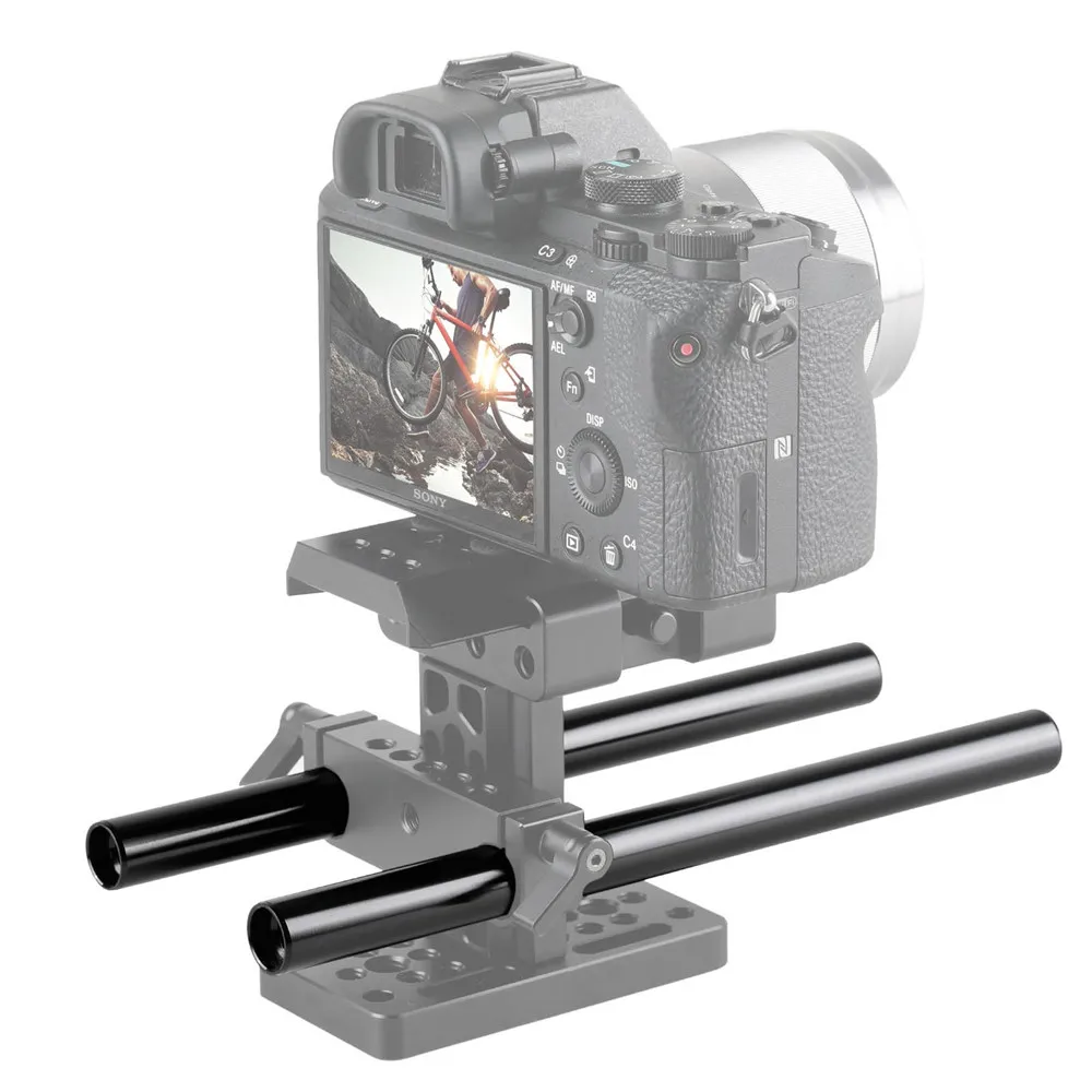 SmallRig камера Rig 2 шт 15 мм рельсовая Штанга черный алюминиевый сплав стержень (M12 20cm) 8