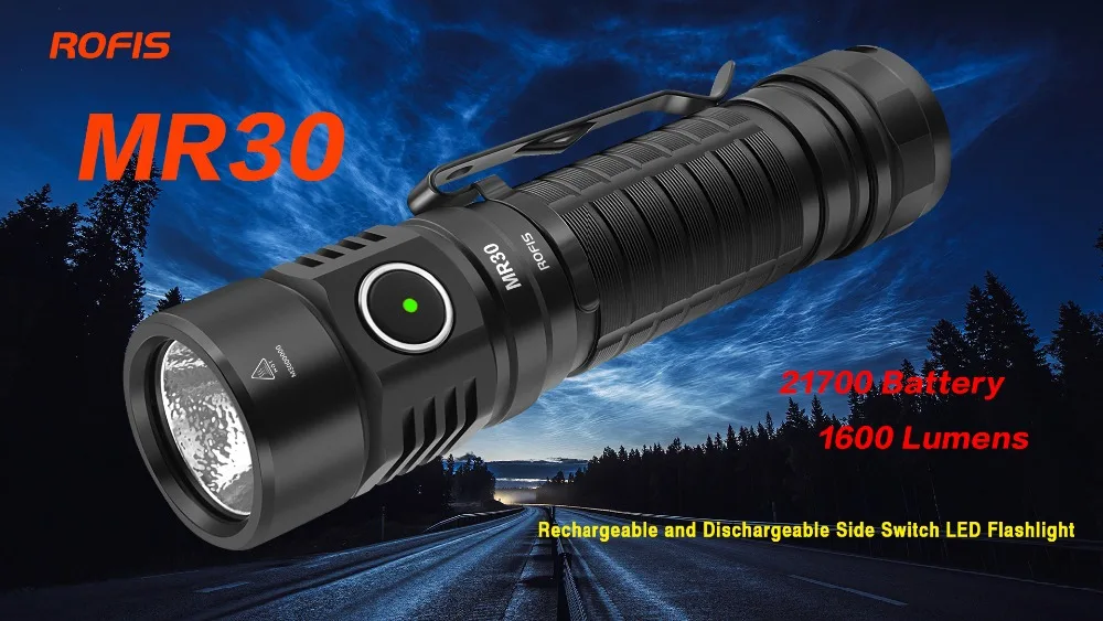 Tocha plus 21700 m ao ar Rofis Mr30 Xhp35 oi Levou 1600lm Recarregável Lanterna Feixe Lance 335 Livre da 5000 Mah Bateria
