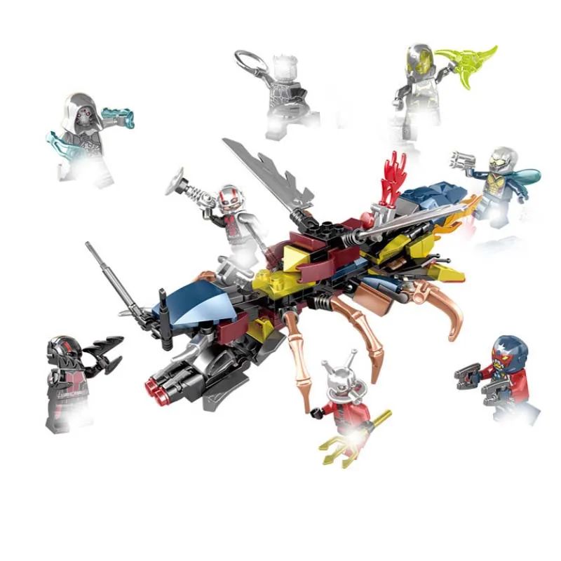 

1 Lot of New Ant-Man and the Wasp 8-in-1 Flying Ant Ghost Loose Hank Pym Yellow Jacket Gift Figure Building Blocks Kids Toys