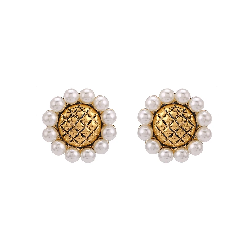Sehuoran, богемные серьги-гвоздики в виде глаз для женщин, новые брендовые летние цветные дизайнерские милые серьги с бусинами, свадебные серьги, подарок для - Окраска металла: E1093 Pearl Ear