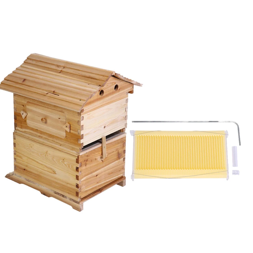 

7PCS Auto Flow Comb Honey Beehive Frames Plastic Beekeeping Harvesting Tubes Kit And 7 Auto Honey Bee Hive Frames Brood House