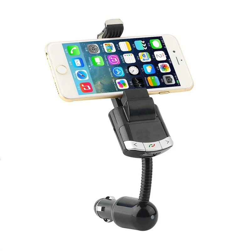 5 in 1 Universal Car Mobile Phone Holder Charger bluetooth Handsfree FM Transmitter DC 12 24V