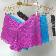 Женское нижнее белье, Стрейчевые трусики, сексуальное кружевное нижнее белье, бесшовные трусы-шорты размера плюс S M L XL 2XL 3XL 4XL