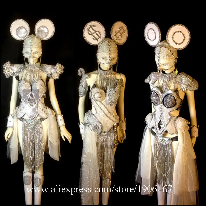Ballroom Mickey Catwalk Shows Women Costume Carnival Victoria Sexy Lady Evening Dress Cabaret Stage Performance Dance DJ Clothes06