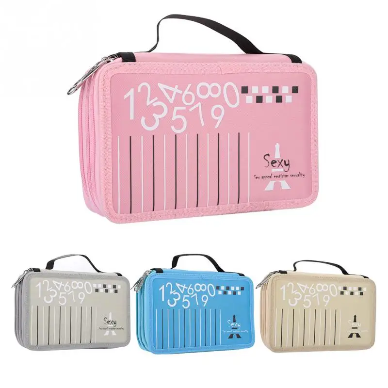 

55 Slots Portable Drawing Pencil Case Sketch Brush Pencil Pen Case Holder Bag Case Pouch Stationery School Supplies