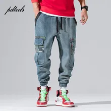 Новое поступление, винтажные мужские джинсы карго с несколькими карманами, Осенние уличные модные повседневные джинсы, Мужская Уличная одежда