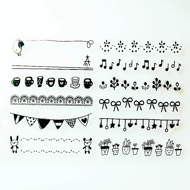 

YLCS296 Laces Silicone Clear Stamps For Scrapbooking DIY Album Paper Cards Making Decoration Embossing Folder Craft Rubber Stamp