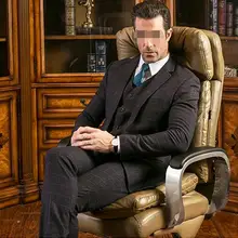 Кожаный офисный высокий задний стул для сотрудников Лифт