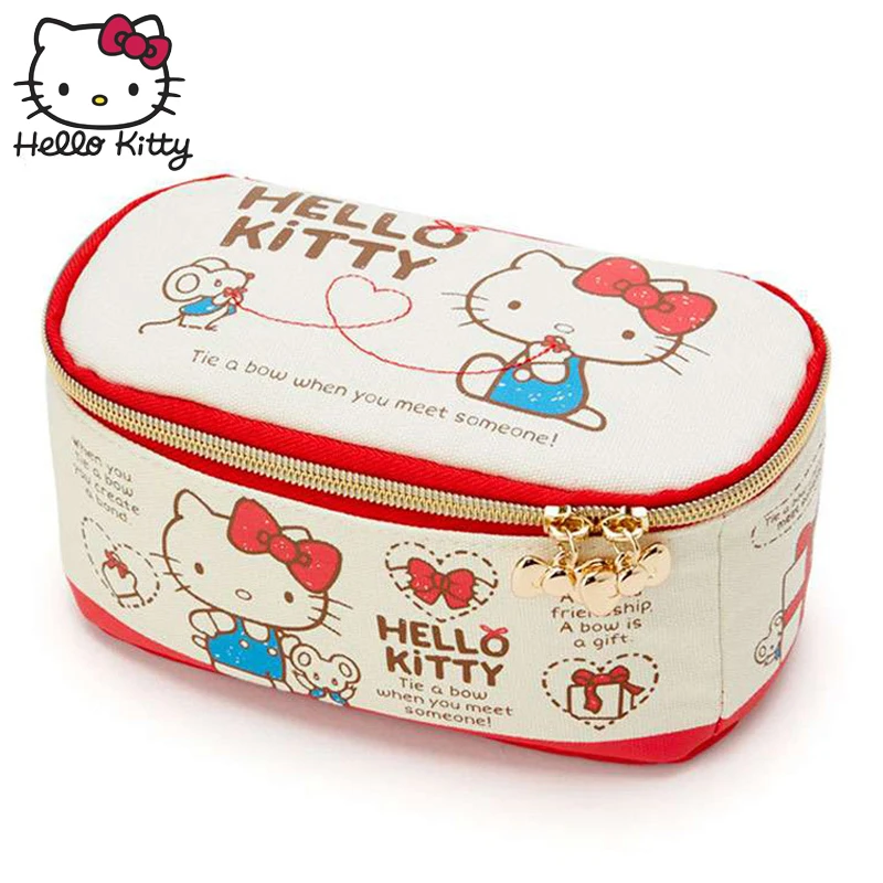 

Hello Kitty Cute Women Wash Case Backpacks Cosmetic Handbag Travel Girls Convenient Wrist Bag Lover Make Up Wash Beauty Girl