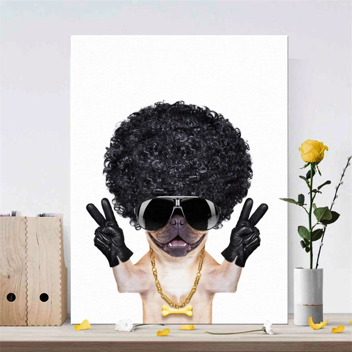 25x30cm Funny Cute Dog Canvas Art Wall Print Poster Modern Painting