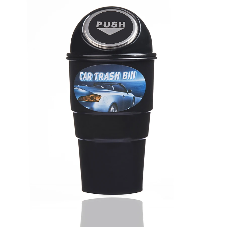 Car styling NEW stainless steel cover car garbage can Car Trash Can