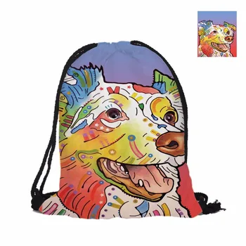 

Lovely Border Collie Designs Printing Drawing Bags For Double Sided Printed Cute Dogs Images Colorful Bag Softback