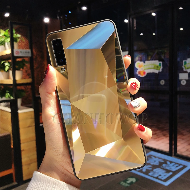 3D зеркальный чехол для samsung Galaxy A50 A30 A40 A10 A20 A70 M10 M20 M30 A7 A750 роскошный чехол s Мягкий чехол из ТПУ с узором Fundas