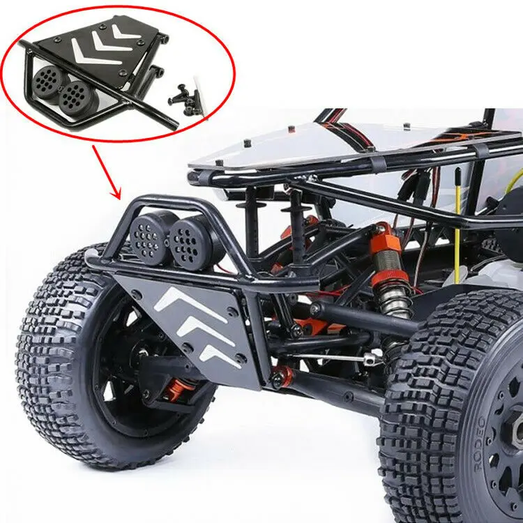 Metal Front Guard Bumper With LED Light Cover for 1/5 ROVAN HPI KM Baja 5T 5SC