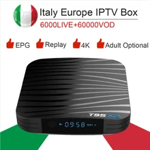 T95X2 16/32G  S905X2 Android8.1 Smart TV box&Super Italy Subscription Italia Albania Europe Germany Turkey Adult IPTV