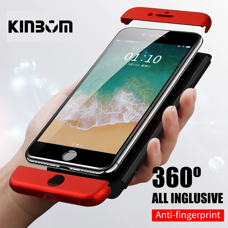 Kinbom Original For Samsung A7 A9 A30 A50 Case 360 Full Protection Anti-knock Matte Phone Cover A6 A8 Plus case |