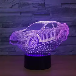 Новый автомобиль 3d лампа Usb креативный подарок светодиодный цветной сенсорный пульт дистанционного Управление светодиодный свет ночи