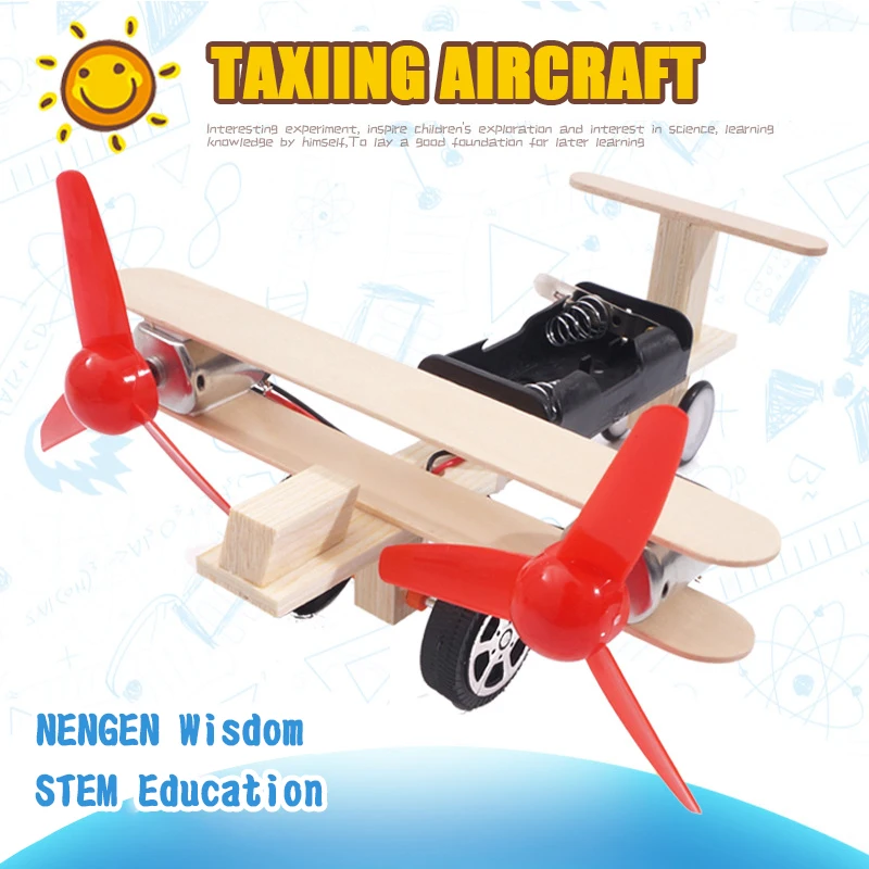 

STEM Building Blocks Science Toy DIY Taxiing Aircraft Children Educational Science Toys Kit Learning Education Toys for Children