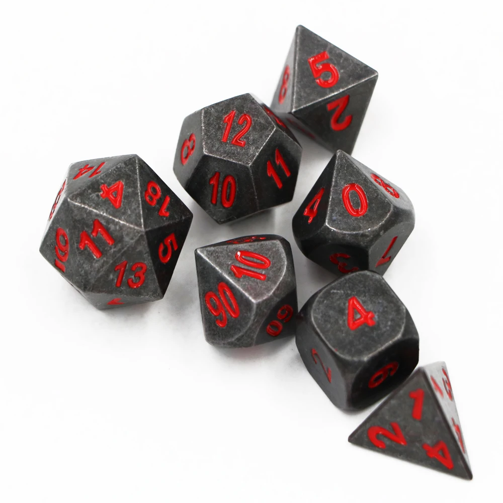 7 шт./компл. классические игральные кости D & металлические игра DND набор с