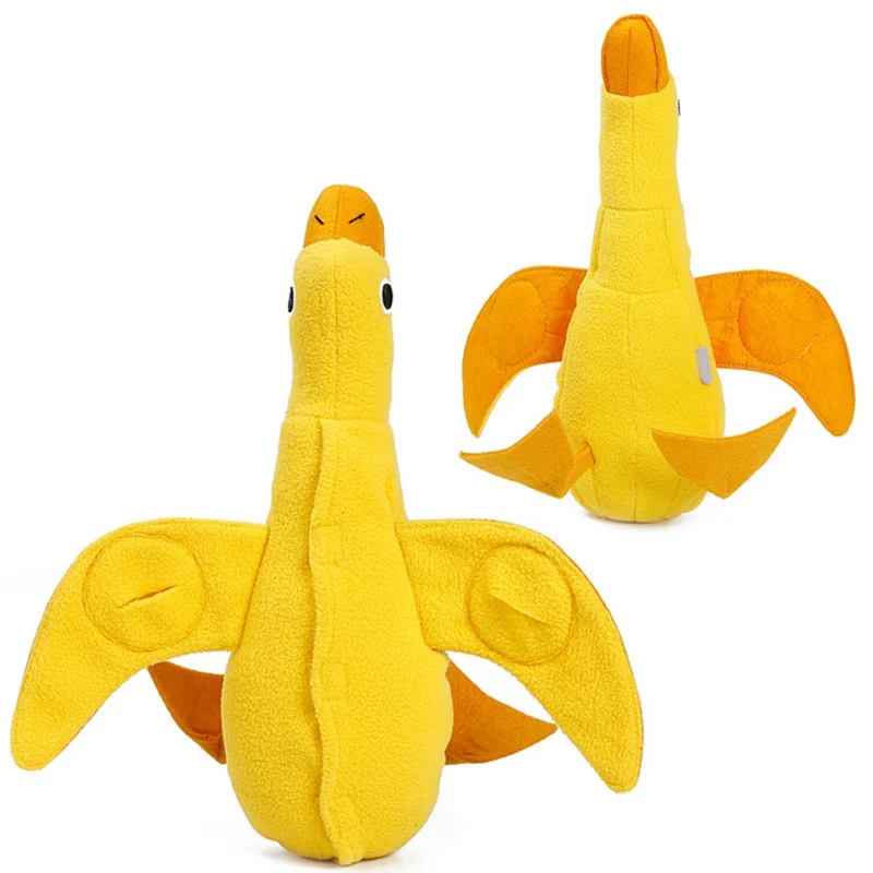 Pet Training Yellow Duck Shaped Plush Chew Toys Dogs Squeaky Leaking