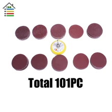 101PC Sanding Disc 50mm 40-400 Mixed Grit Sander Polishing Paper 2 inch Pad Plate Abrasive Tools Set for Dremel 4200 4000