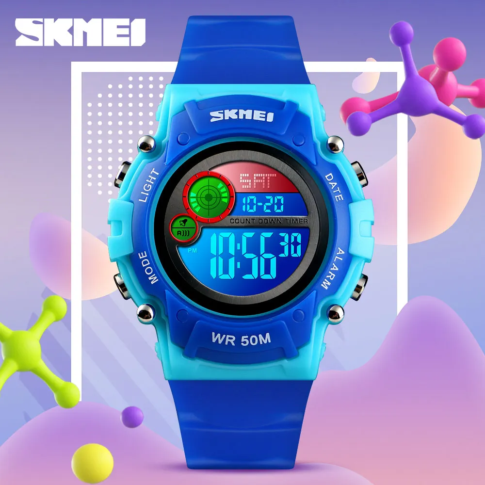 

NEW Kids Watch Fashion Waterproof Plastic Case Alarm Wristwatch Boys Girls Digital Children Watches reloj smart clock