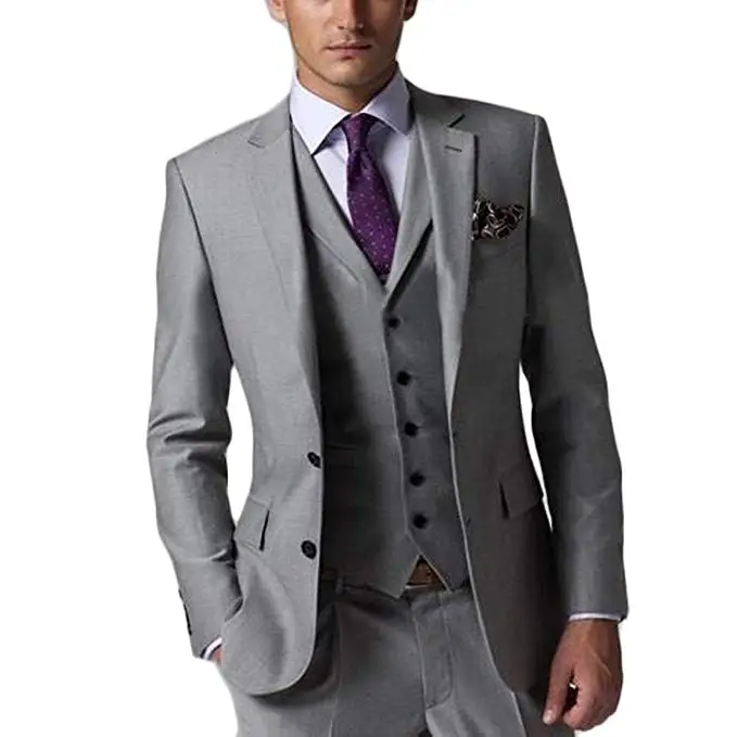 Серый Блейзер Masculino Slim Fit Мужские костюмы на заказ Свадебный костюм жениха 2020 Homme