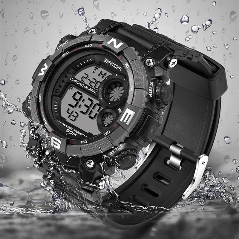 

SANDA Sport G Style Digital Watch Waterproof LED Electronic Wristwatch Big Dial Military Men's Watches Man Clock erkek kol saati