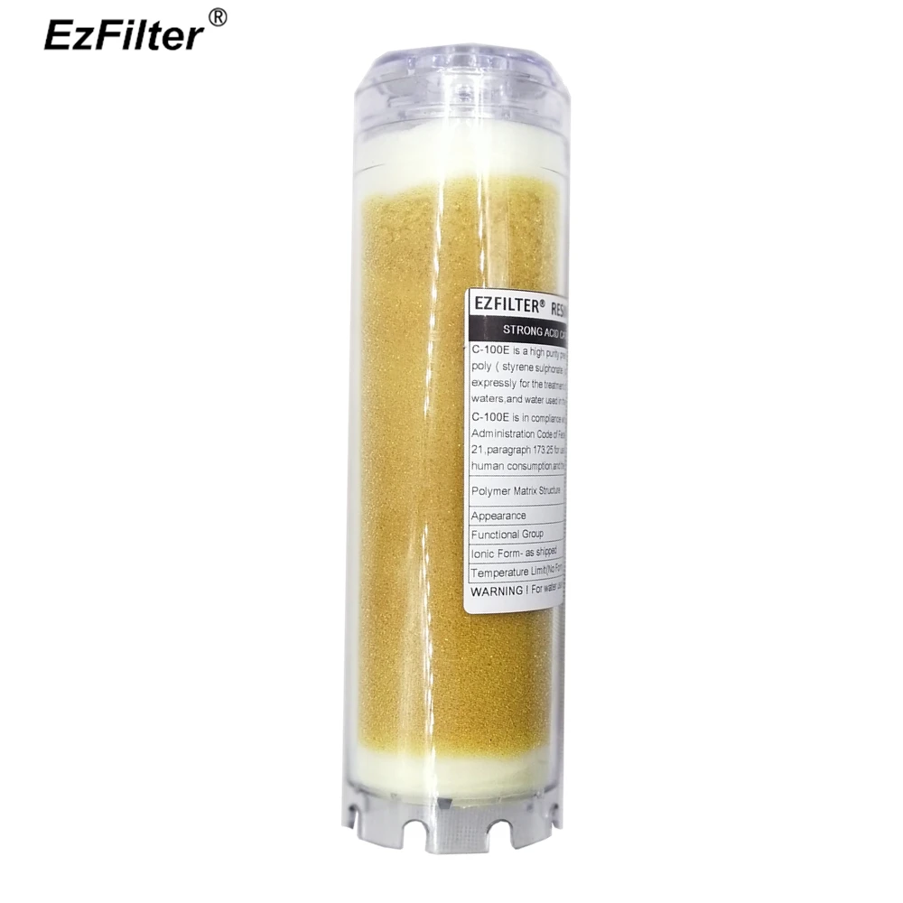 RO Filter Cartridge Transparent 10'' Resin Filter Water Softener Ion Exchange Resin Fit All 10-inch Water Filter Housing RO Filter Cartridge Transparent 10'' Resin Filter Water Softener Ion Exchange Resin Fit All 10-inch Water Filter Housing