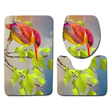 Комплект одежды из 3 предметов пены памяти Kingfisher животных печати ковер подушки мягкие Нескользящие Абсорбент моющиеся Ванная комната коврик