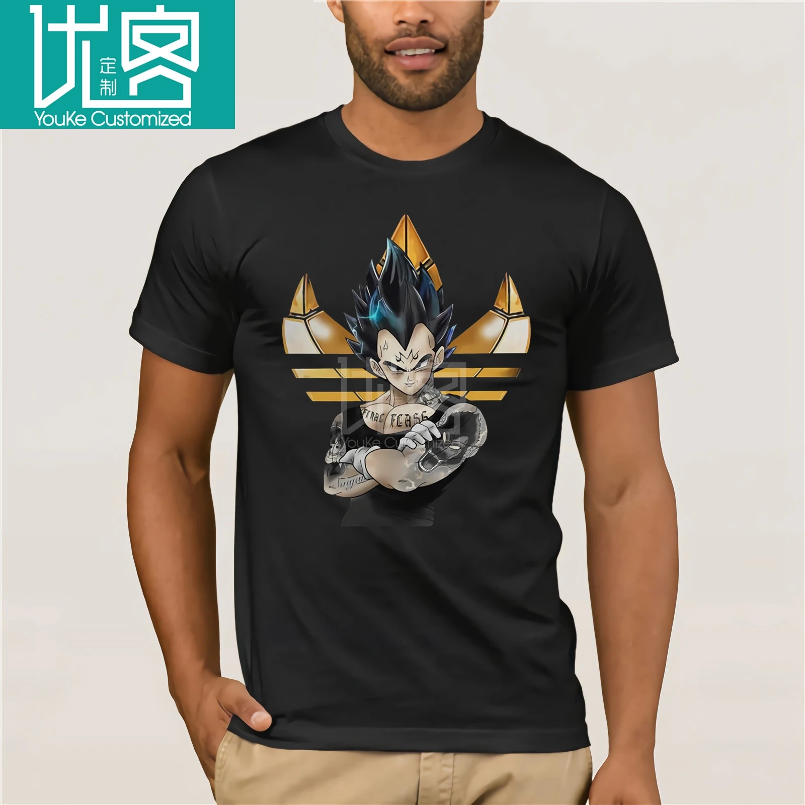 

dragon ball Vdidas Vegeta t-shirt for men's print cotton cool fashion gift