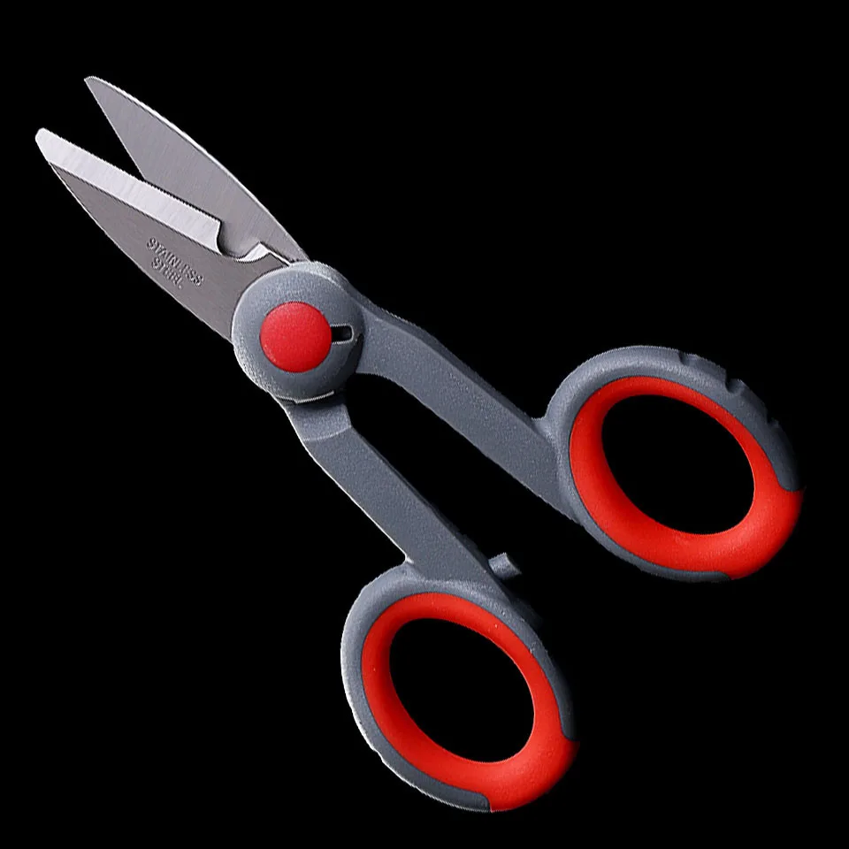 Alicates de pesca de acero inoxidable, aparejos de Cortador de línea trenzados antideslizantes, alicates de prensado de pescado, cortador, tijeras, accesorios de pesca, 1 Uds.