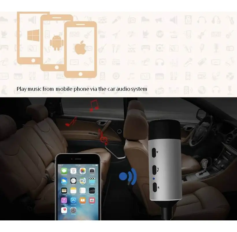Беспроводной аудиоприемник Bluetooth 4 1 автомобильные комплекты громкой связи AUX
