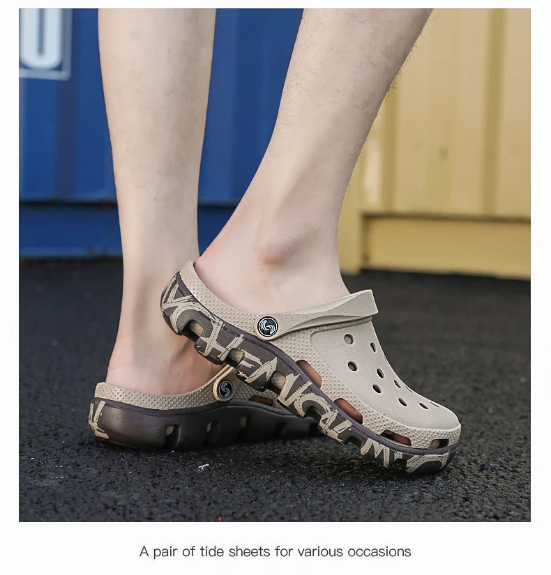 SERENE Brand Croc Summer Casual Sandals New Man Aqua Clog Slipper Hot Male Band Sandalias Swimming Shoe Ocean Beach Garden Shoes (14)