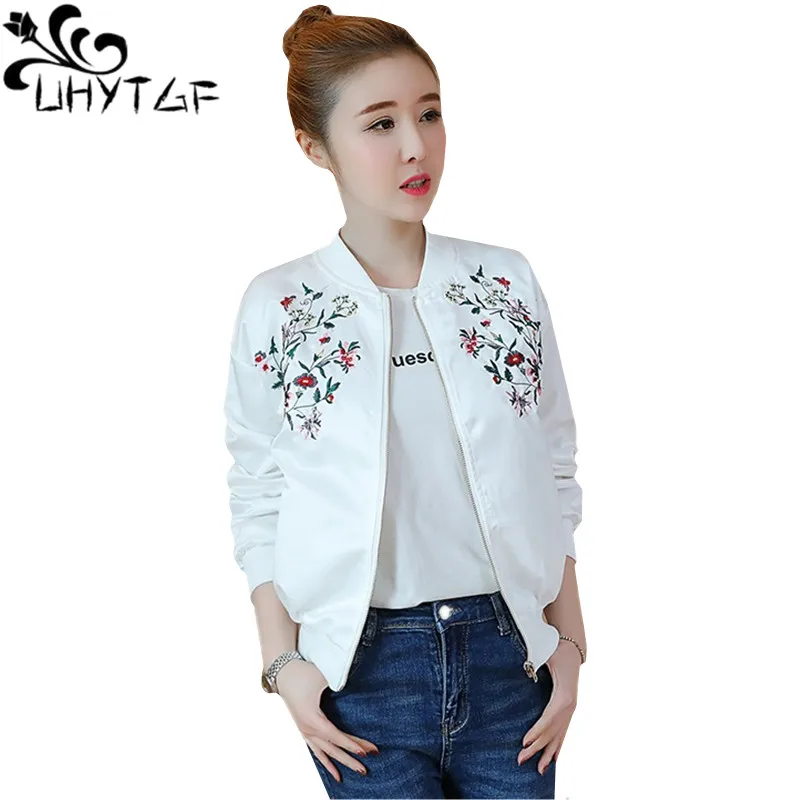 white embroidered denim jacket